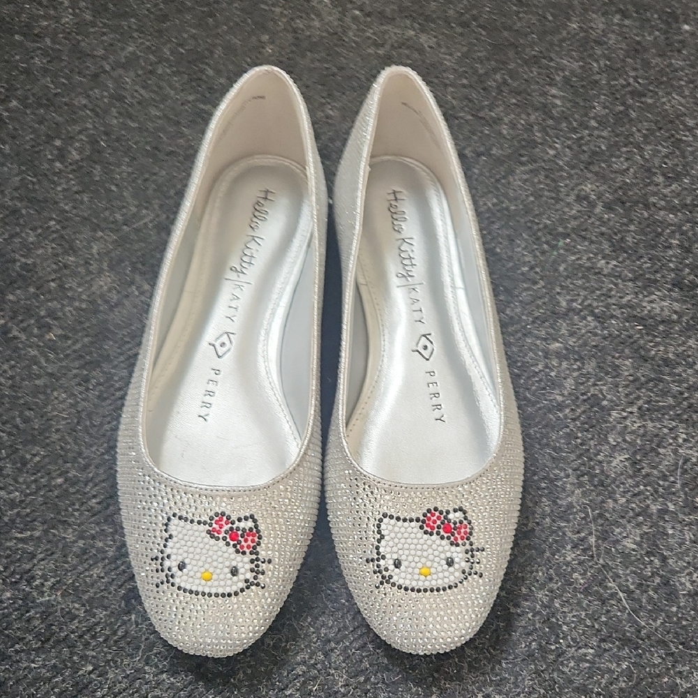 Hello Kitty by Katy Perry Silver Crystal Ballet Flats
